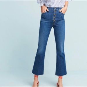 Mother Medium Kitty Hustler Snap Down Ankle Fray Jeans - 25
